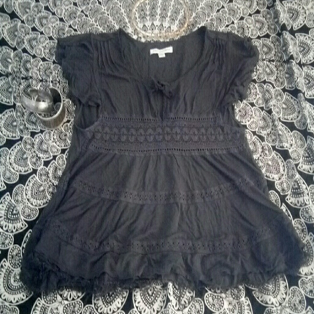 AEO Distressed Flowing Boho Summer Shirt